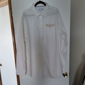 Old Navy White Button Down Shirt with Gold Embroidery Size 3 XXX , NEW